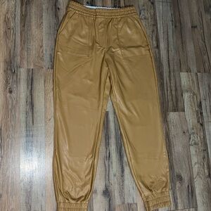 Faux Leather Joggers